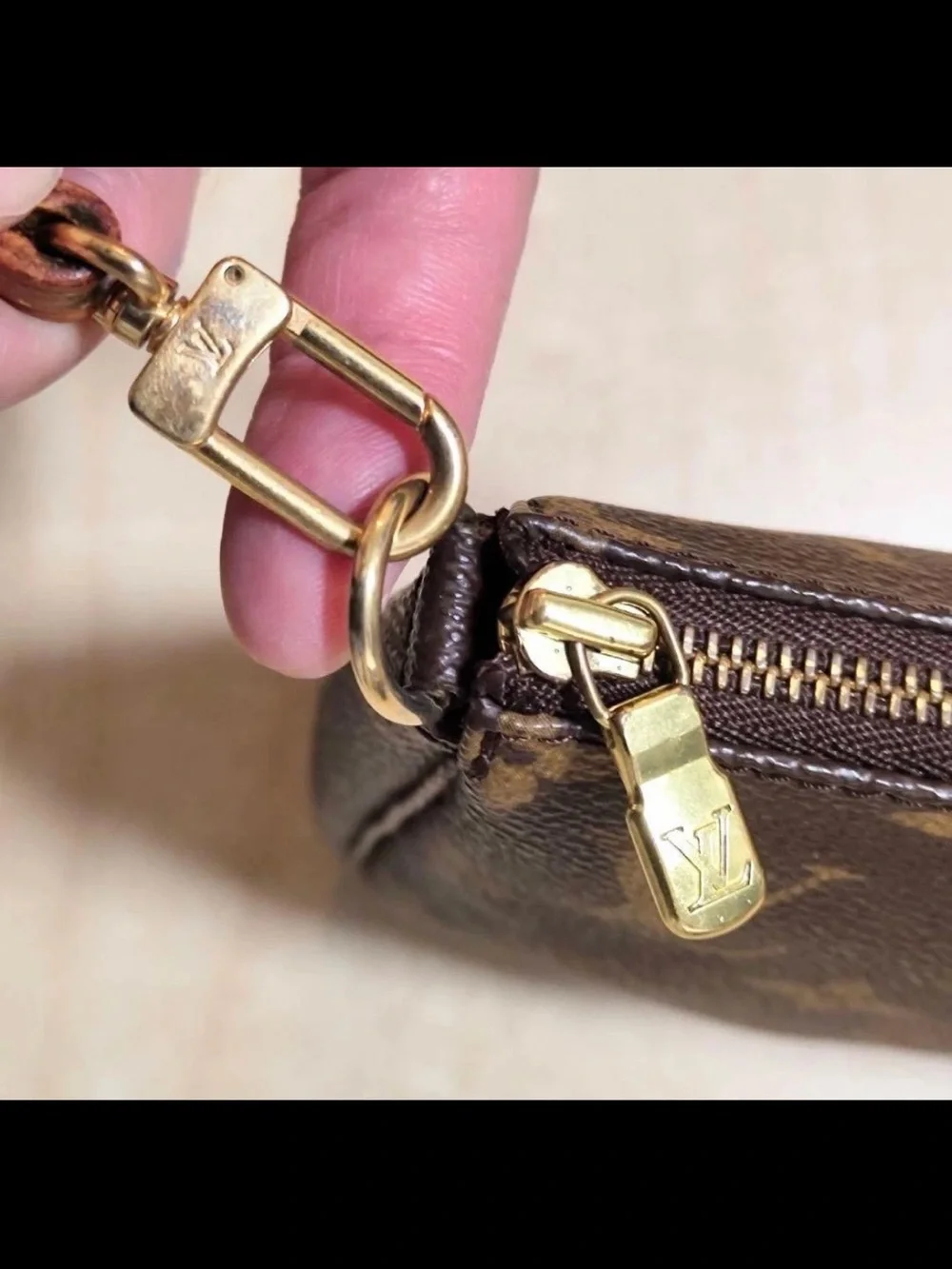 Louis Vuitton Brown Monogram Pochette Shoulder Bag